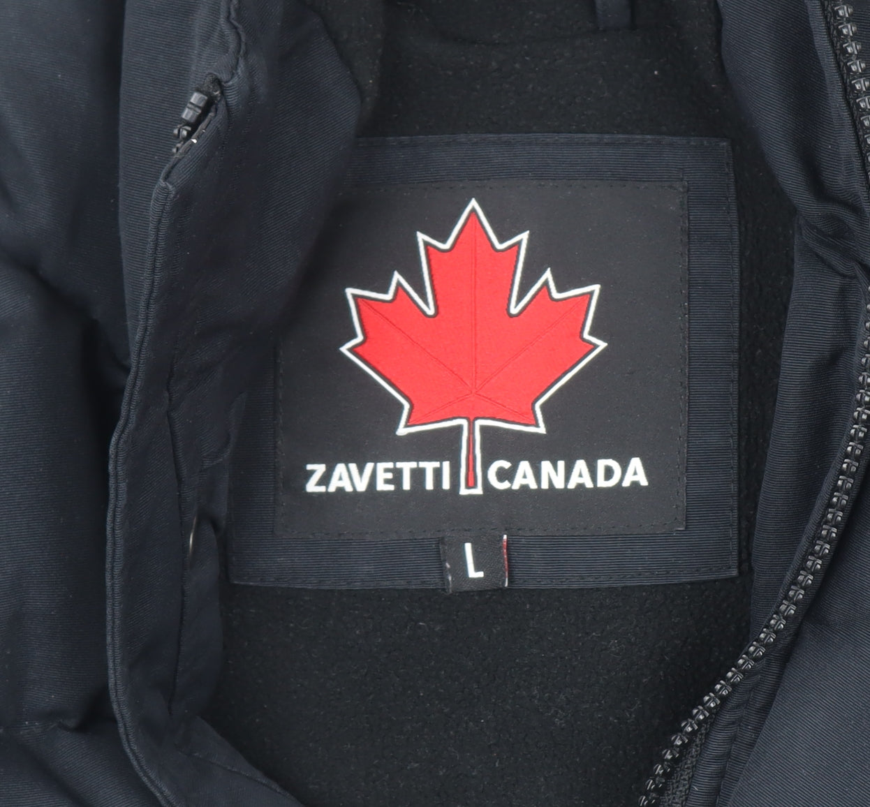 Zavetti Canada Men’s Black L Puffer Jacket Hooded Insulated Winter Coat
