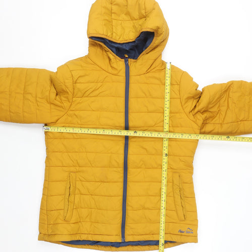 Peter Storm Women Yellow Hooded Puffer Jacket Size 14