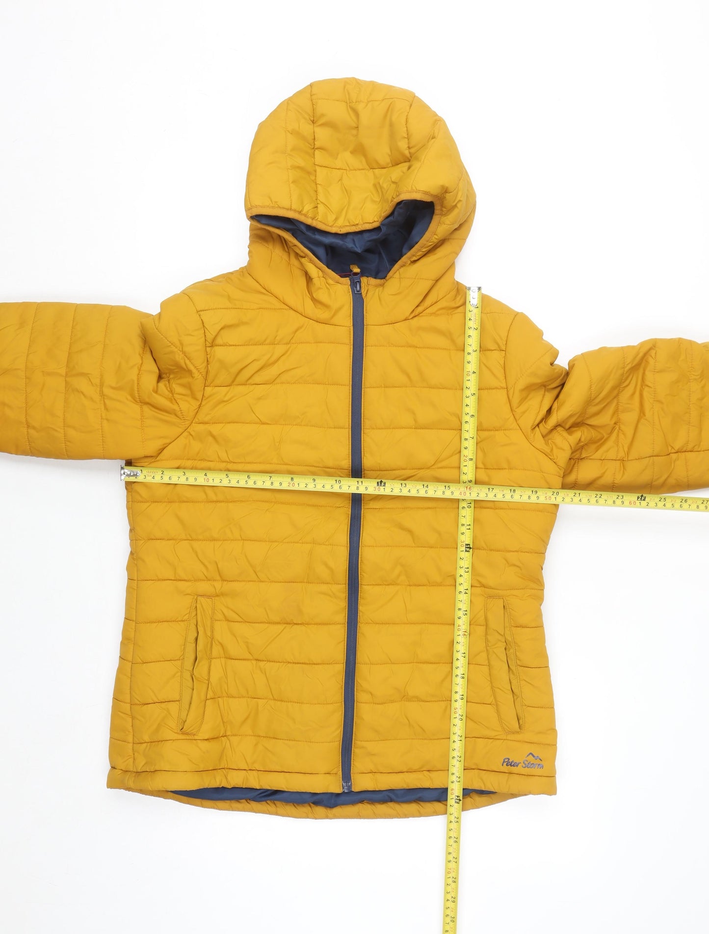 Peter Storm Women Yellow Hooded Puffer Jacket Size 14