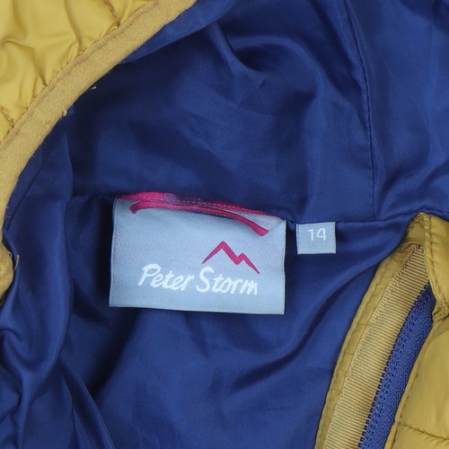 Peter Storm Women Yellow Hooded Puffer Jacket Size 14