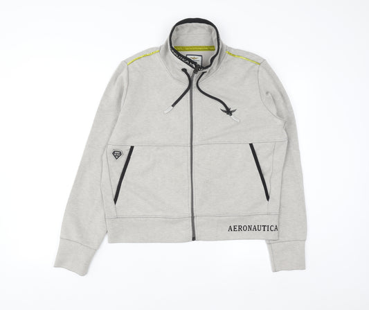 Aeronautica Militare Men's Grey Full Zip Sweatshirt L