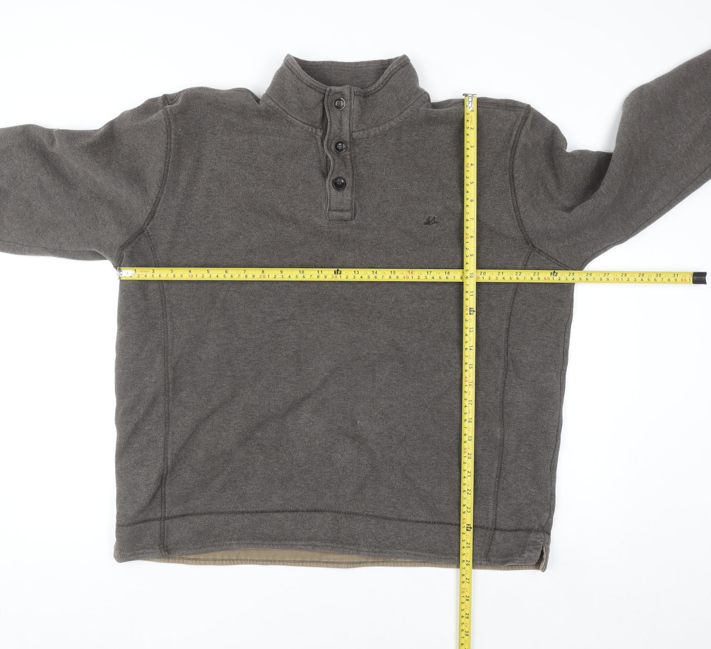 Mantaray Men's Grey 2XL Henley Fleece Sweatshirt