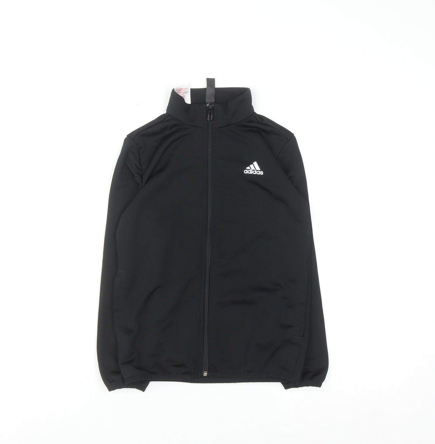 Adidas Boys Black 7-8 Years Track Jacket Full Zip Lightweight Activewear