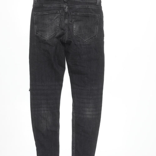 Zara Women's Black Distressed Skinny Jeans Size 10