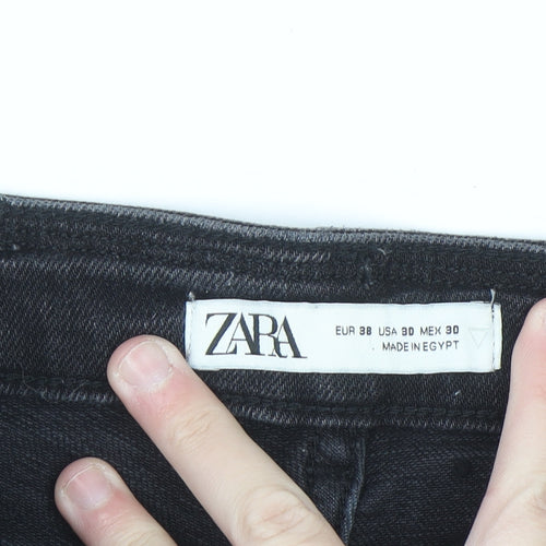 Zara Women's Black Distressed Skinny Jeans Size 10