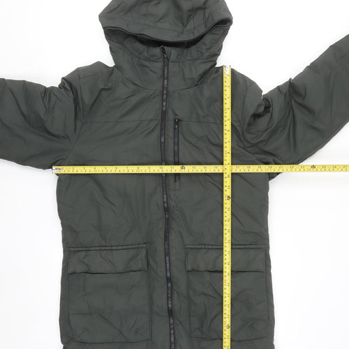 adidas Men’s Green Hooded Puffer Jacket S Windproof Full Zip