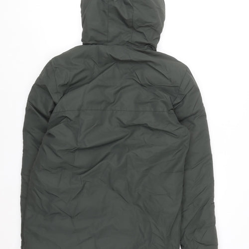 adidas Men’s Green Hooded Puffer Jacket S Windproof Full Zip