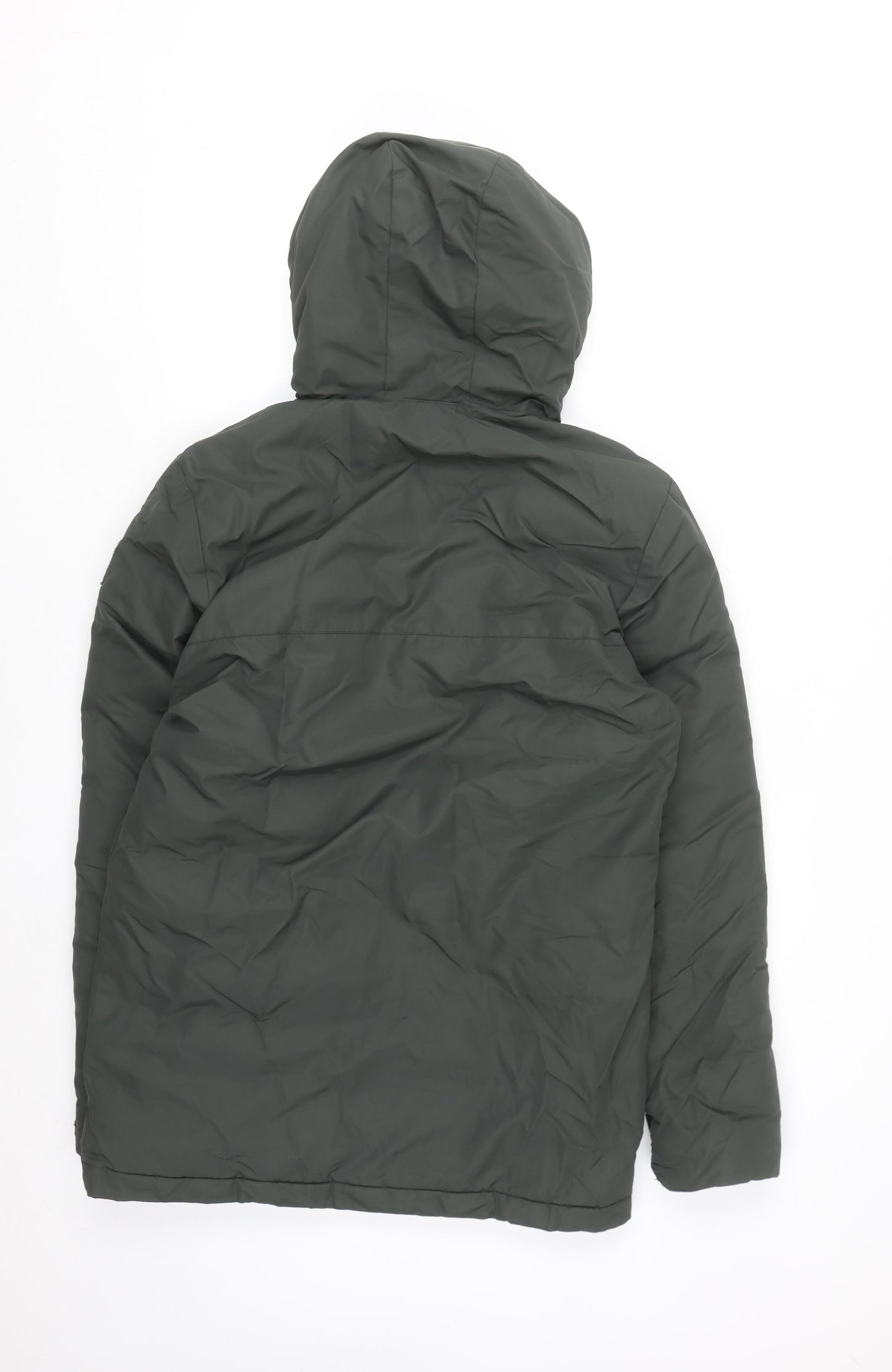 adidas Men’s Green Hooded Puffer Jacket S Windproof Full Zip