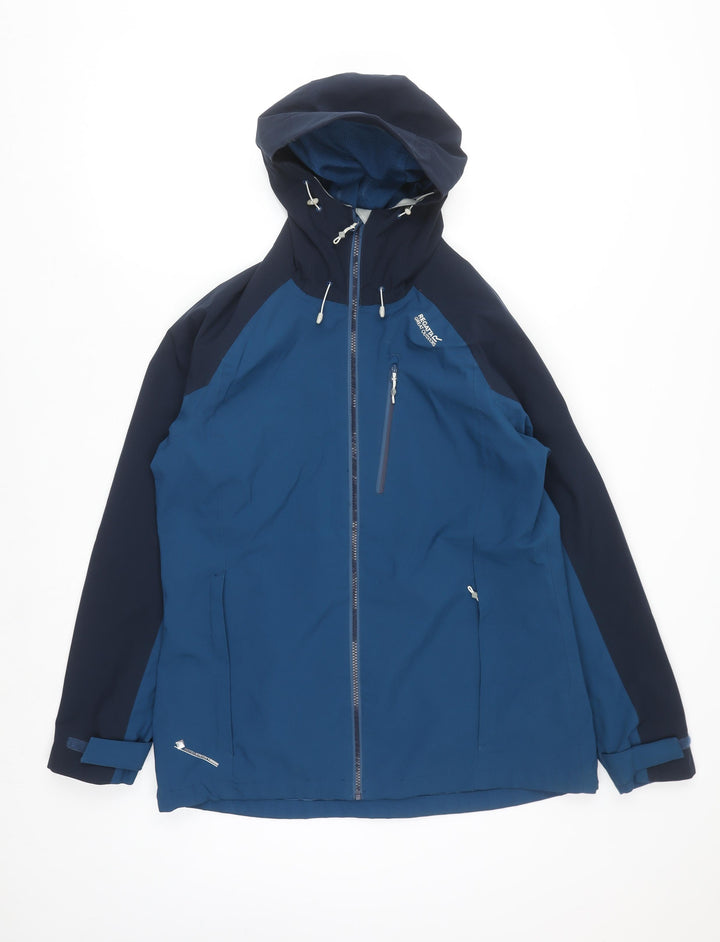 Regatta Women Blue Waterproof Hooded Softshell Rain Jacket Size 12
