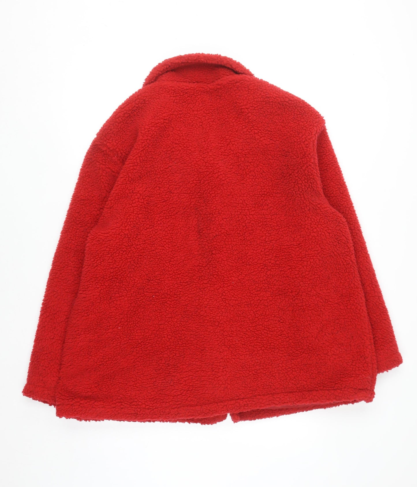 Damart Women Red Plus Size 22 Fleece Mid-Length Button Coat