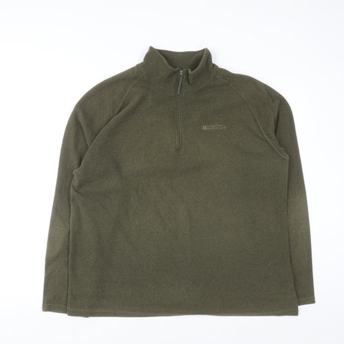 Mountain Warehouse Men's Green XL Fleece 1/2 Zip Sweatshirt