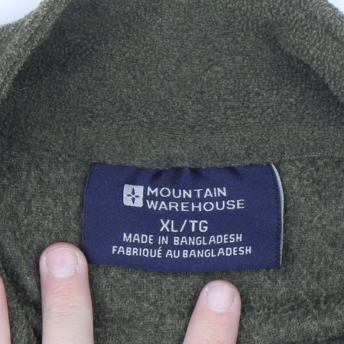 Mountain Warehouse Men's Green XL Fleece 1/2 Zip Sweatshirt