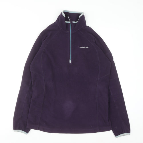 Craghoppers Women's Purple 1/2 Zip Fleece Pullover UK 12