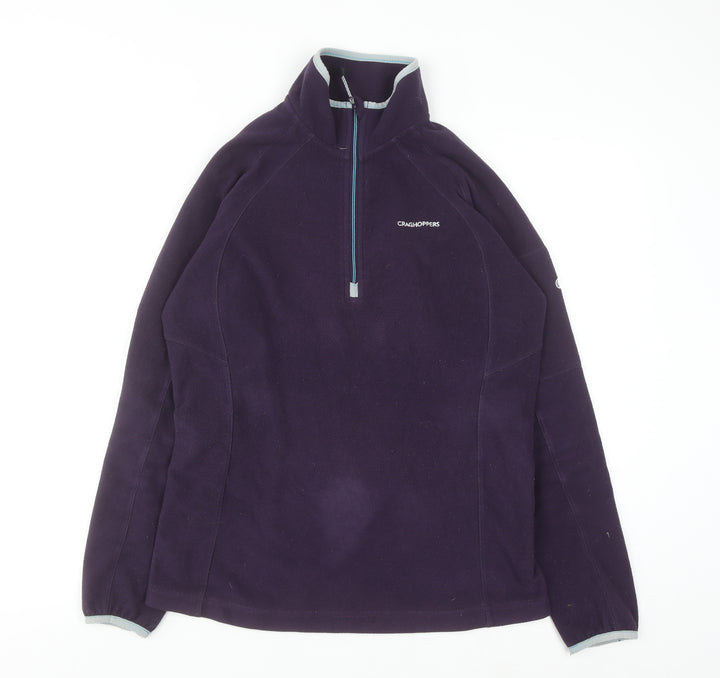 Craghoppers Women's Purple 1/2 Zip Fleece Pullover UK 12