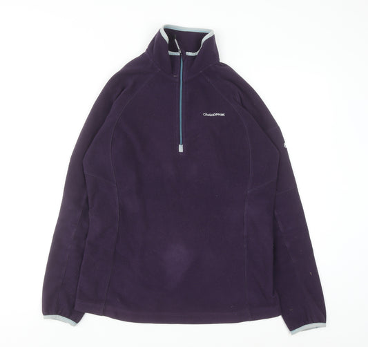 Craghoppers Women's Purple 1/2 Zip Fleece Pullover UK 12