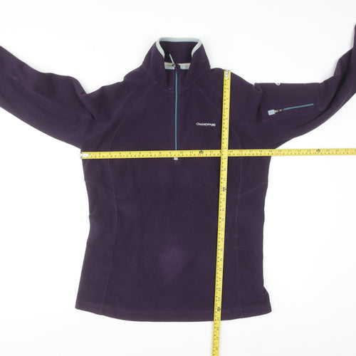 Craghoppers Women's Purple 1/2 Zip Fleece Pullover UK 12