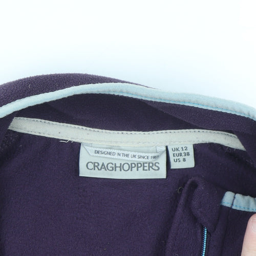 Craghoppers Women's Purple 1/2 Zip Fleece Pullover UK 12