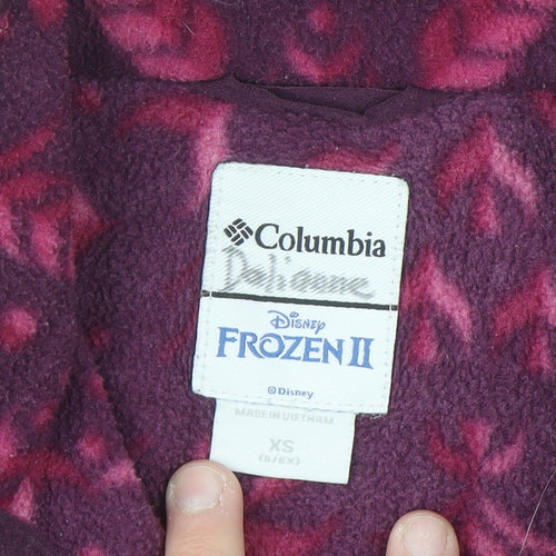 Columbia Girls Purple Fleece Full Zip Frozen II Sweatshirt XS