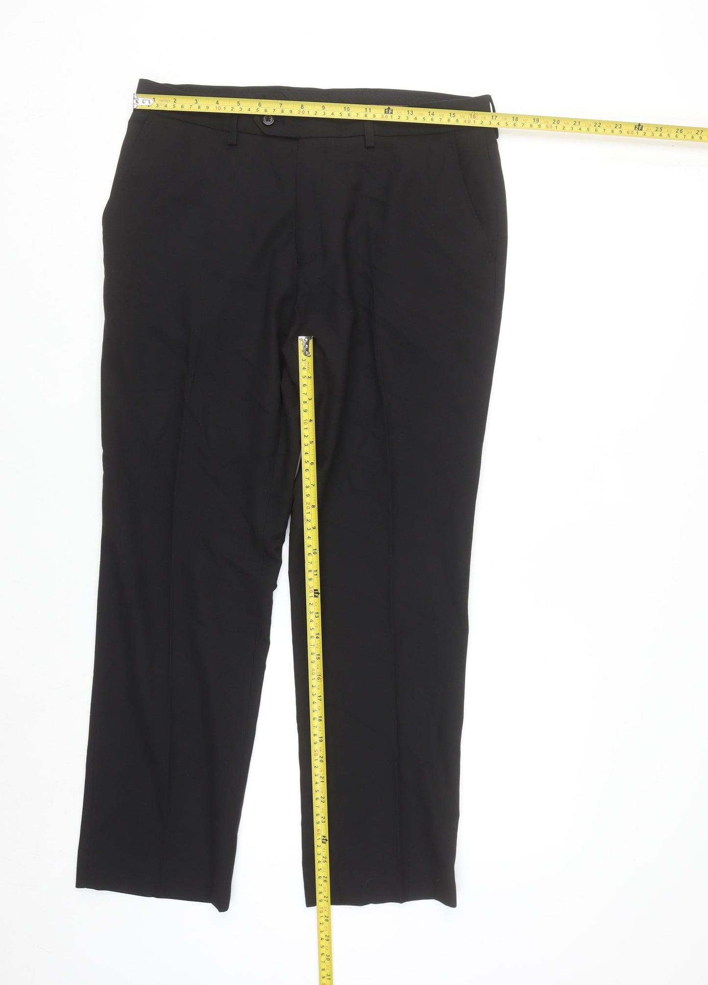 Next Men’s Black Dress Pants Trousers 34W 29L Regular Fit Workwear