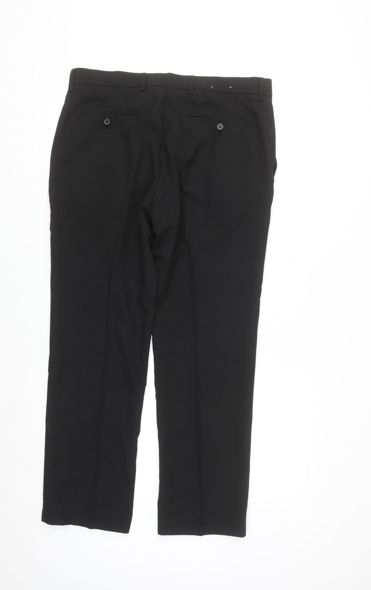 Next Men’s Black Dress Pants Trousers 34W 29L Regular Fit Workwear