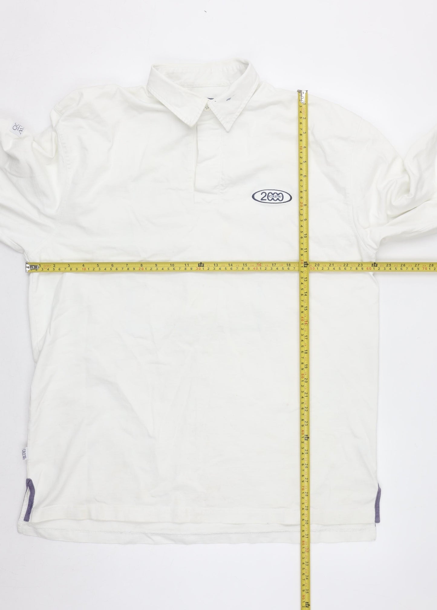 Crew Clothing Co Men's White XL Henley Style Sweatshirt
