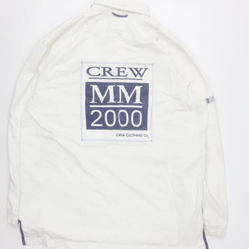Crew Clothing Co Men's White XL Henley Style Sweatshirt
