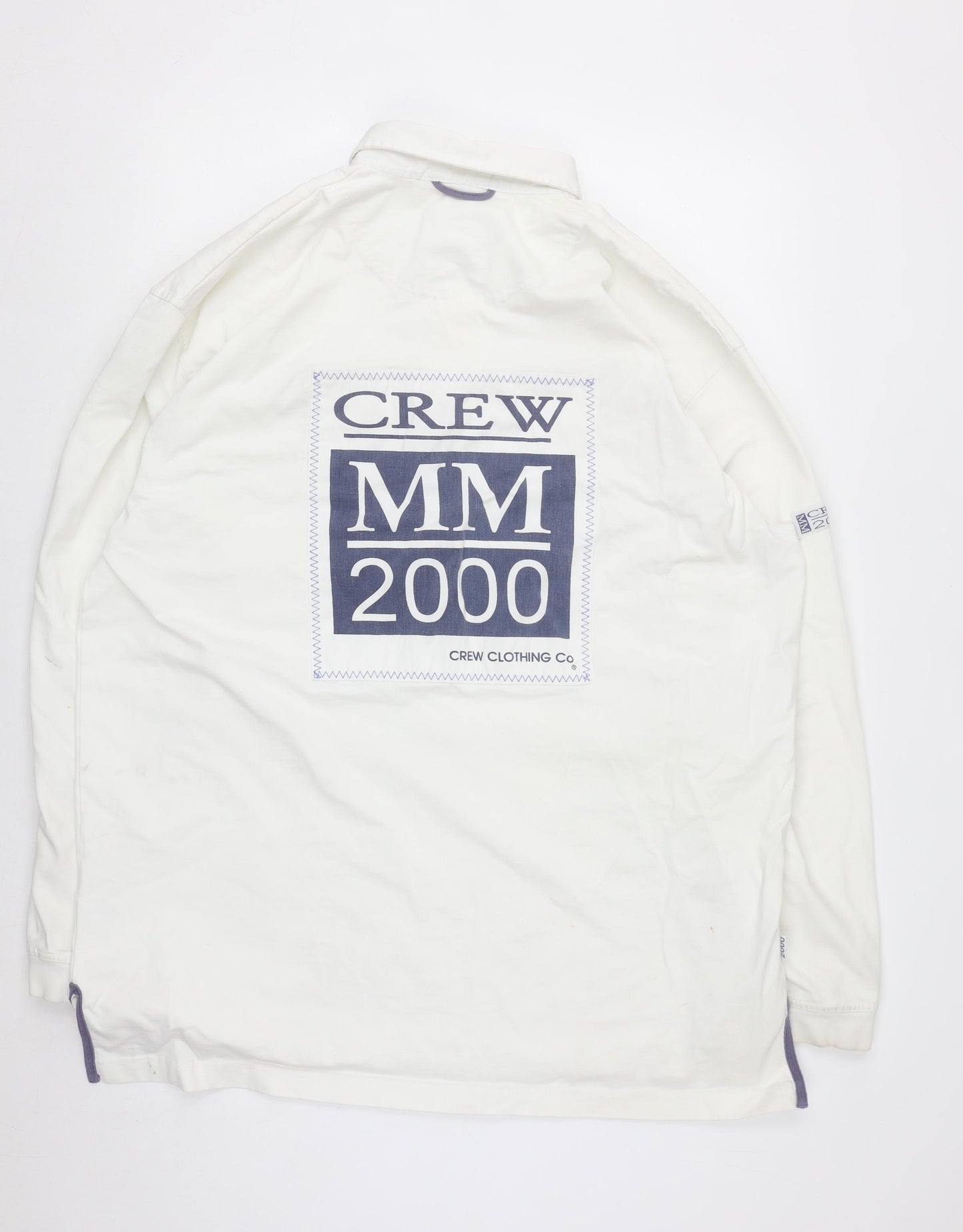Crew Clothing Co Men's White XL Henley Style Sweatshirt