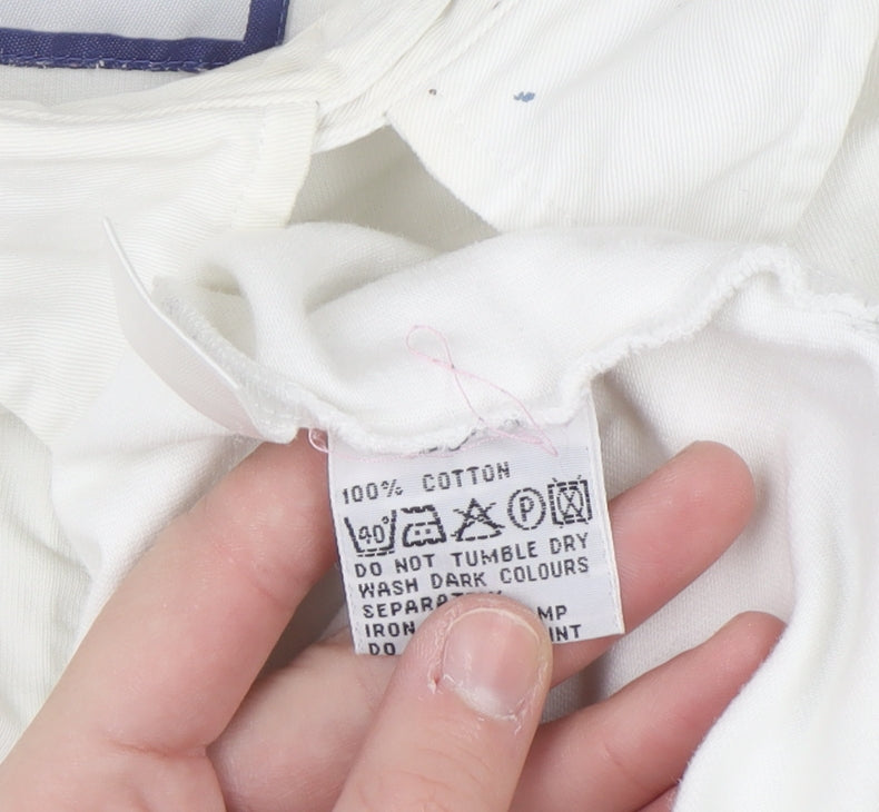 Crew Clothing Co Men's White XL Henley Style Sweatshirt