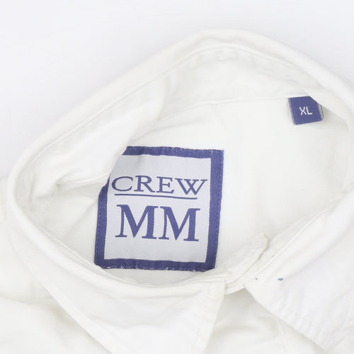Crew Clothing Co Men's White XL Henley Style Sweatshirt