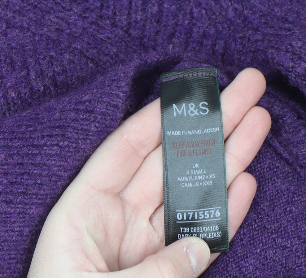 Marks and Spencer Women’s Purple Knit Jumper Dress XS