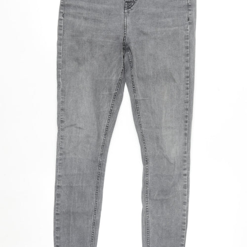 Topshop Women’s Grey Skinny Jeans Size 12 Regular Stretch Denim