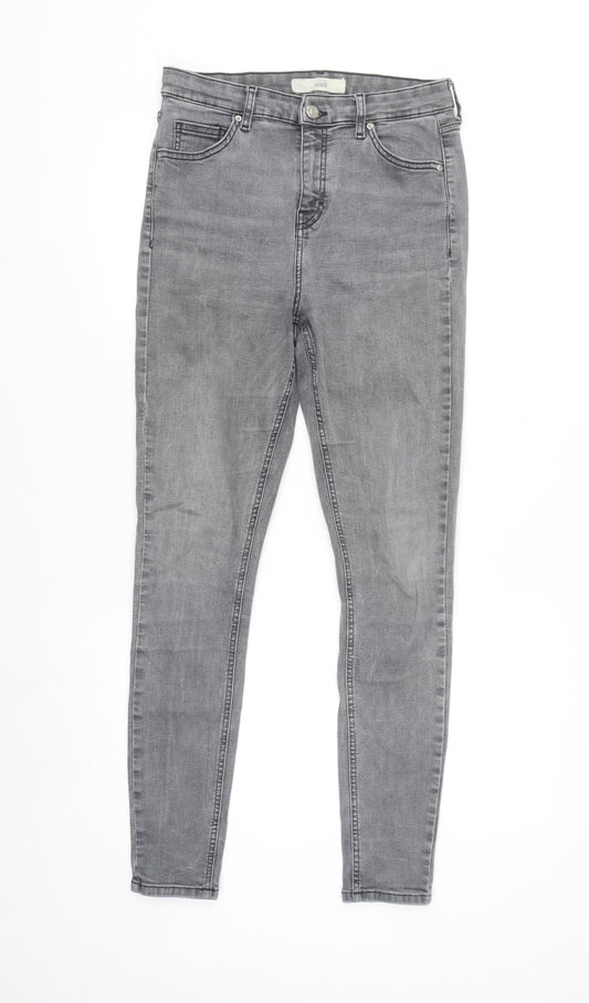Topshop Women’s Grey Skinny Jeans Size 12 Regular Stretch Denim