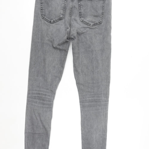 Topshop Women’s Grey Skinny Jeans Size 12 Regular Stretch Denim