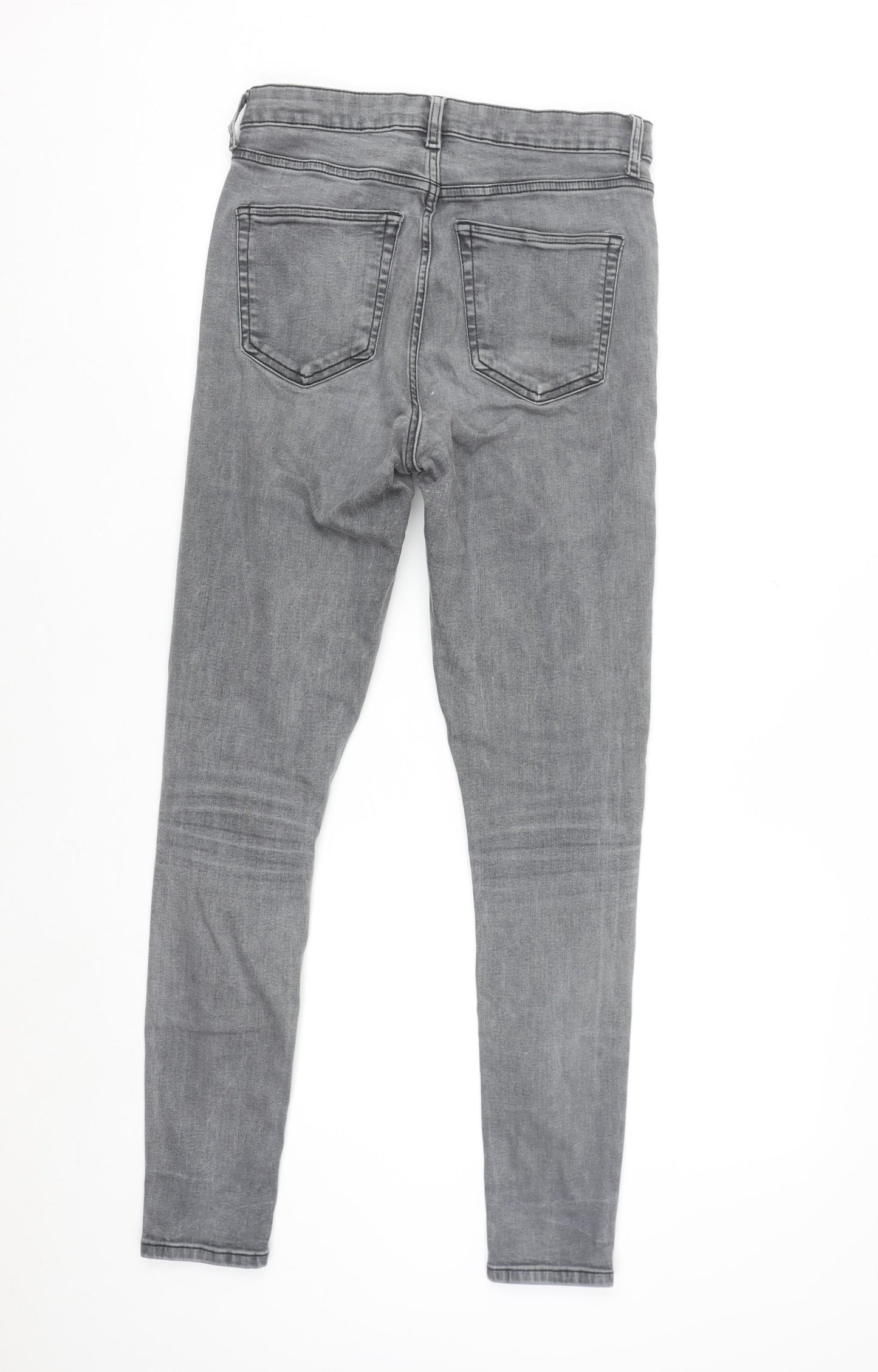 Topshop Women’s Grey Skinny Jeans Size 12 Regular Stretch Denim