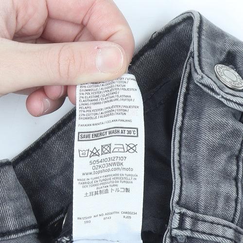 Topshop Women’s Grey Skinny Jeans Size 12 Regular Stretch Denim