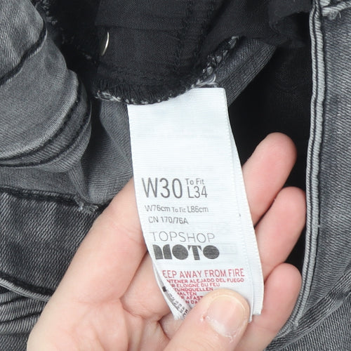Topshop Women’s Grey Skinny Jeans Size 12 Regular Stretch Denim