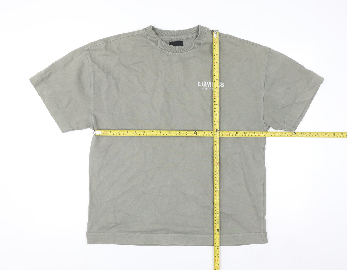 River Island Un_Planned Mens Khaki Crew Neck Graphic T-Shirt Size S
