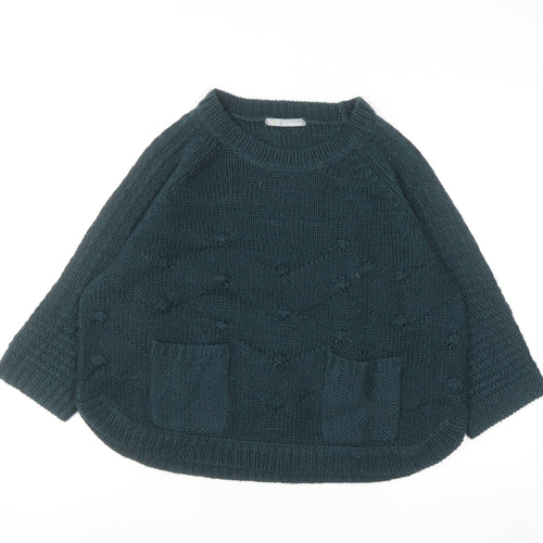 Marks and Spencer Women Green Size 14 Chunky Knit Jumper
