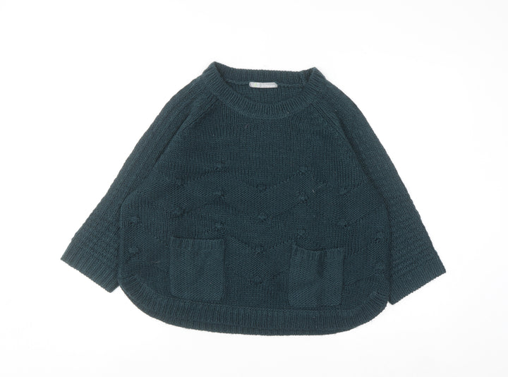 Marks and Spencer Women Green Size 14 Chunky Knit Jumper