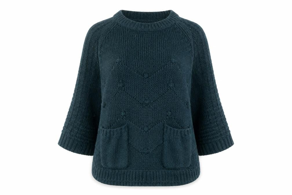 Marks and Spencer Women Green Size 14 Chunky Knit Jumper