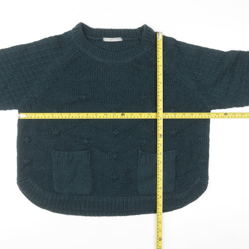 Marks and Spencer Women Green Size 14 Chunky Knit Jumper