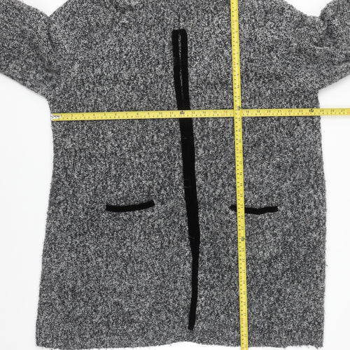 Gerry Weber Women's Grey Long Sleeve Chunky-Knit Cardigan Size 20
