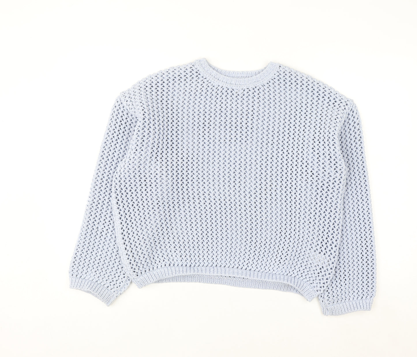 Marks and Spencer Women’s Blue Open-Knit Polyester Jumper L