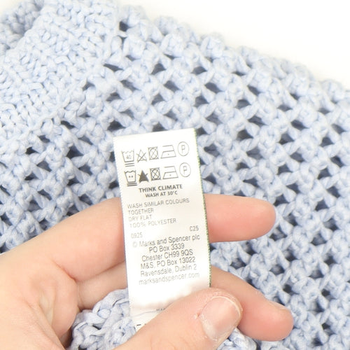 Marks and Spencer Women’s Blue Open-Knit Polyester Jumper L