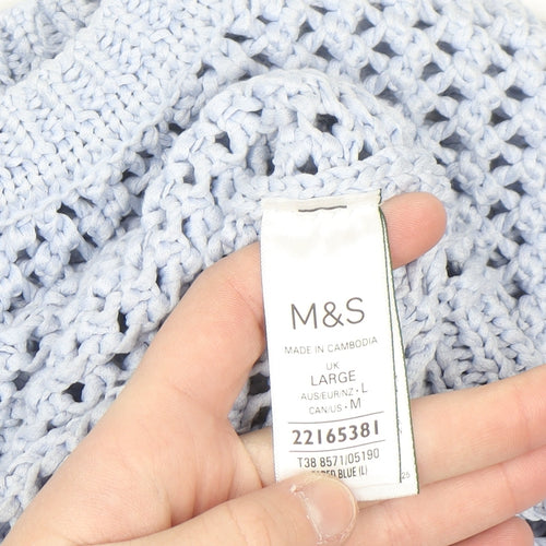 Marks and Spencer Women’s Blue Open-Knit Polyester Jumper L