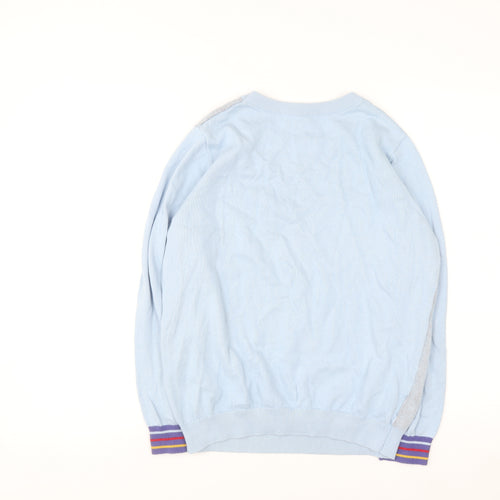 Bright & Beautiful Womens Light Blue Star Crew Neck Cotton Jumper UK 12-14