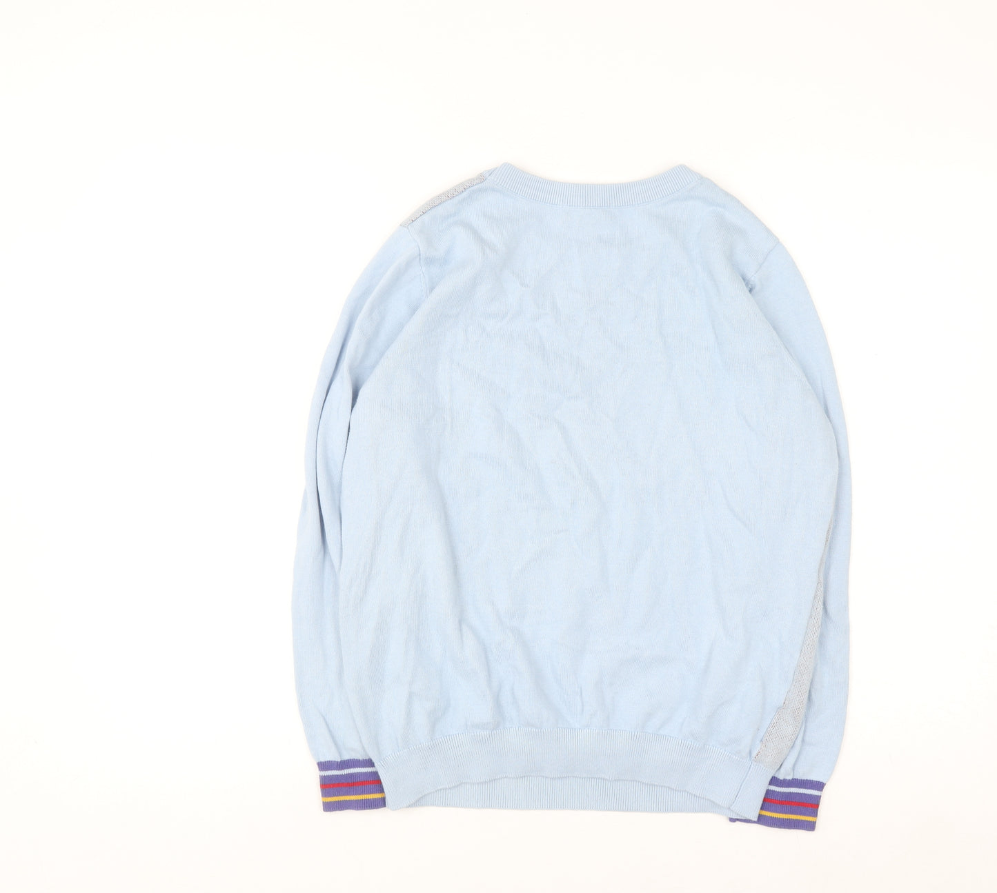 Bright & Beautiful Womens Light Blue Star Crew Neck Cotton Jumper UK 12-14