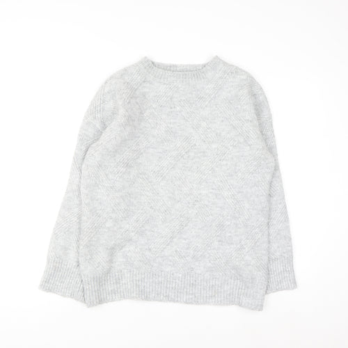 New Look Women's Grey Knit Crew Neck Pullover Jumper Size S