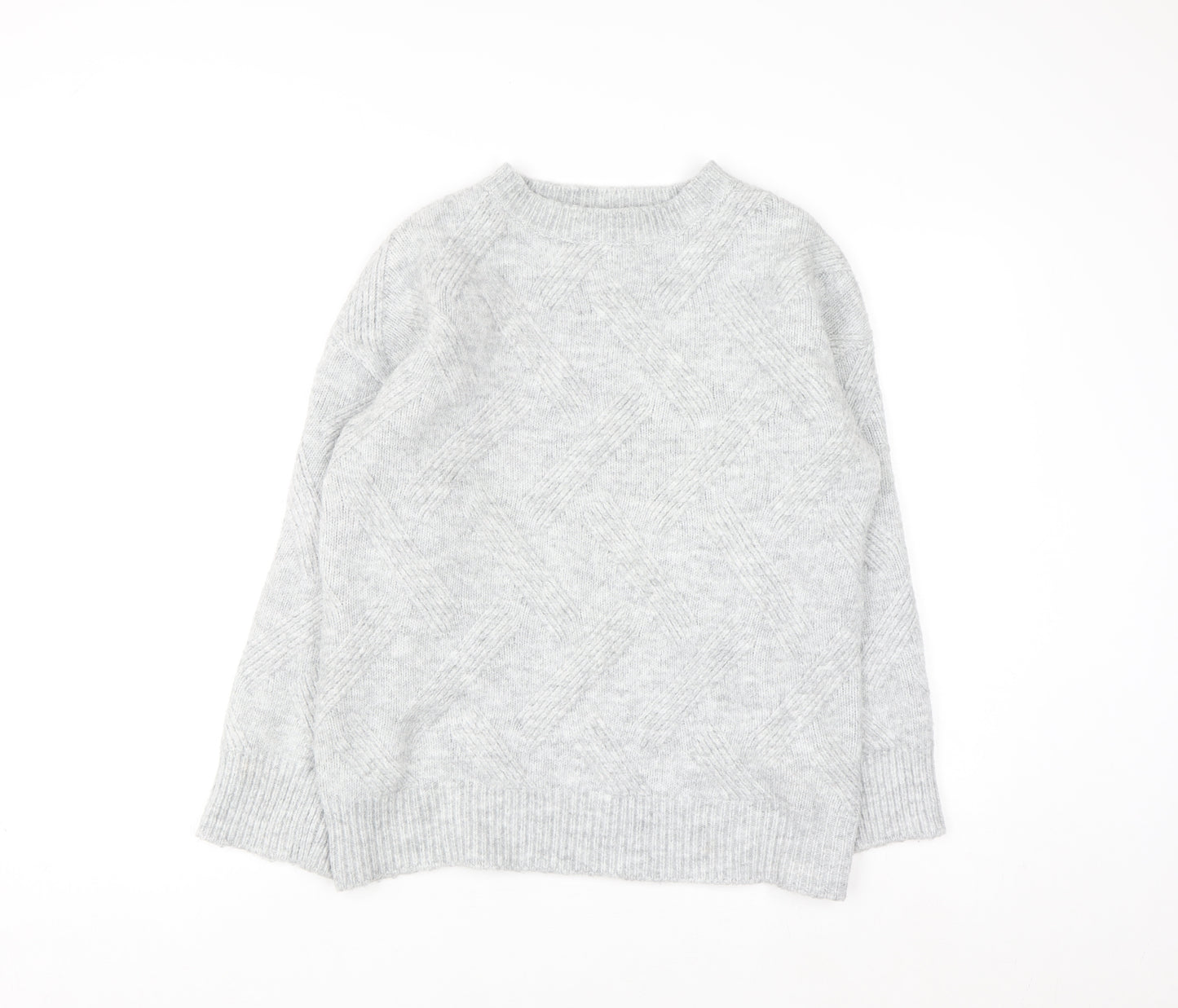 New Look Women's Grey Knit Crew Neck Pullover Jumper Size S