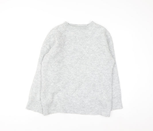 New Look Women's Grey Knit Crew Neck Pullover Jumper Size S
